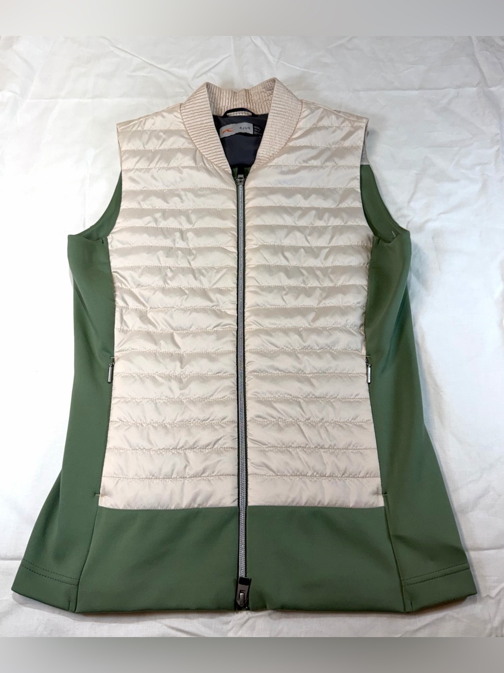 KJUS Lightweight Jacket in Cream with Olive Trim